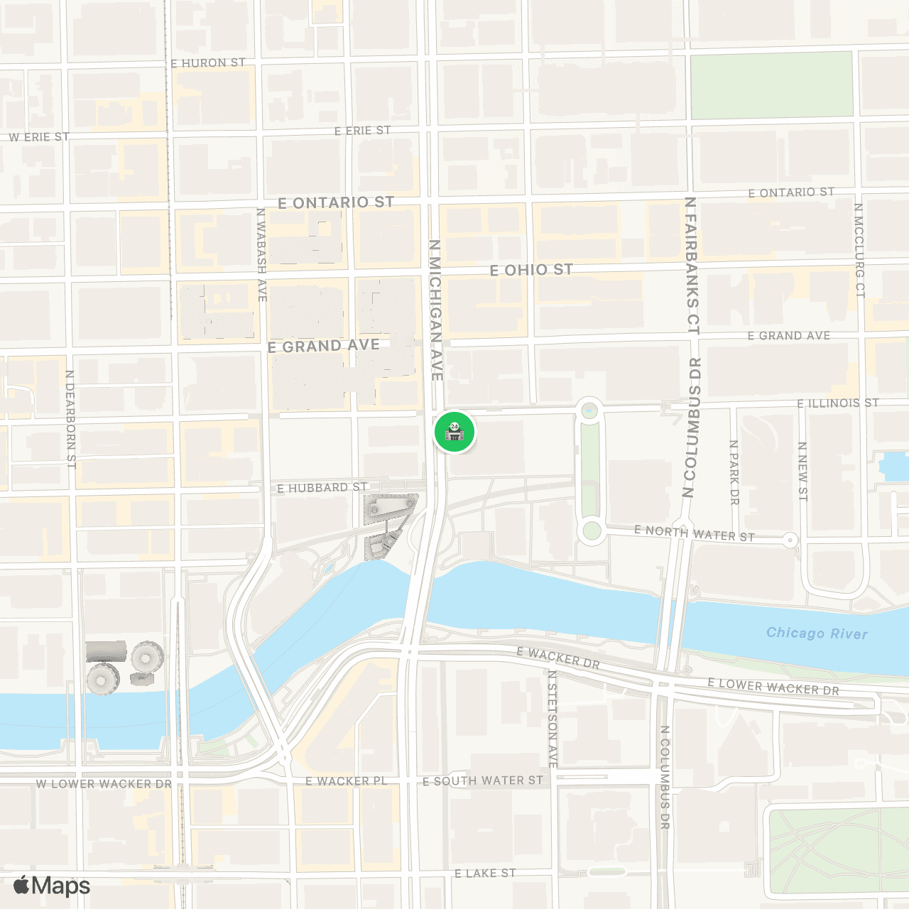 Map showing Endorphins Chicago Fuel Bar