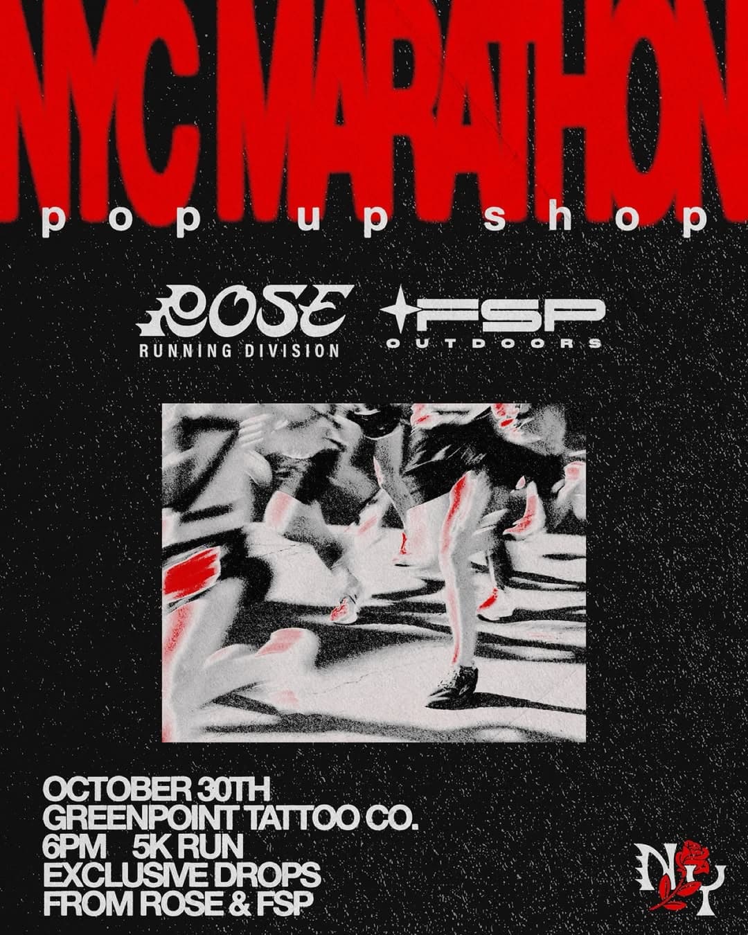 Running Pops Rose Running Division x FSP Outdoors Pop-Up Shop | NYC Marathon 2026