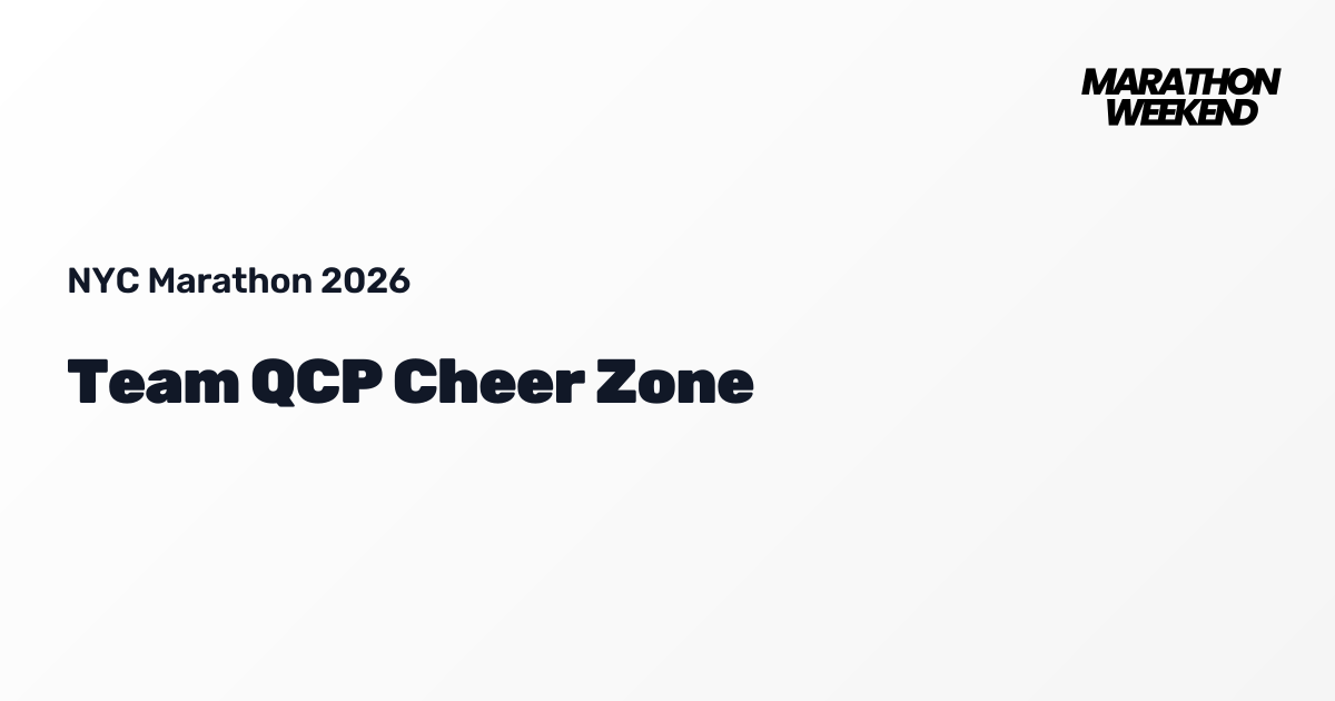 Team QCP Cheer Zone | NYC Marathon 2026